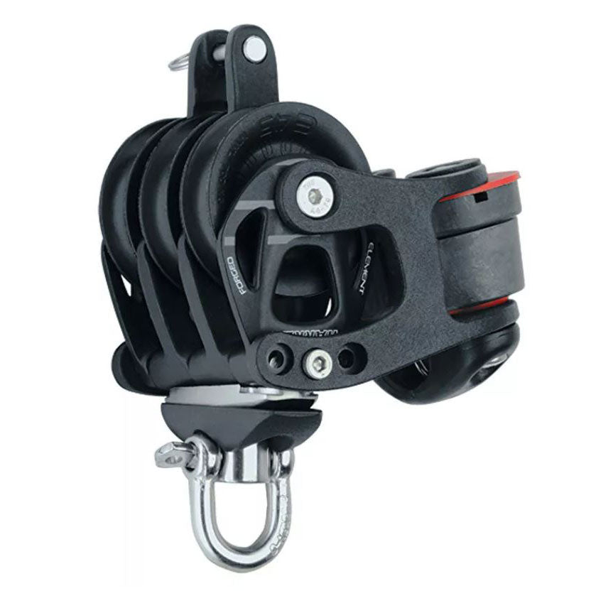 Harken 45mm Element Block, 3-scheibig, Klemme + Hundsfott